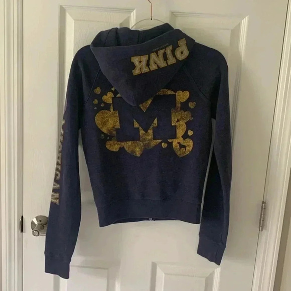Victoria’s Secret pink navy blue Michigan Wolverines sweatsuit set size small - Picture 12 of 16